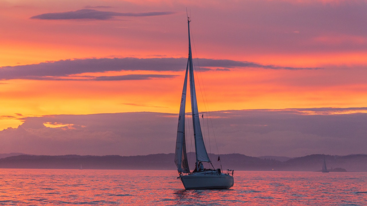 sailing during the sunset