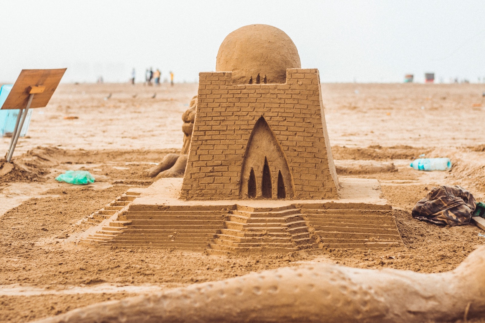building sand castle in Mission bay building sand castle in Mission bay